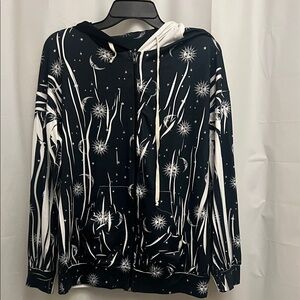 Navy and White Celestial Zip Hoodie